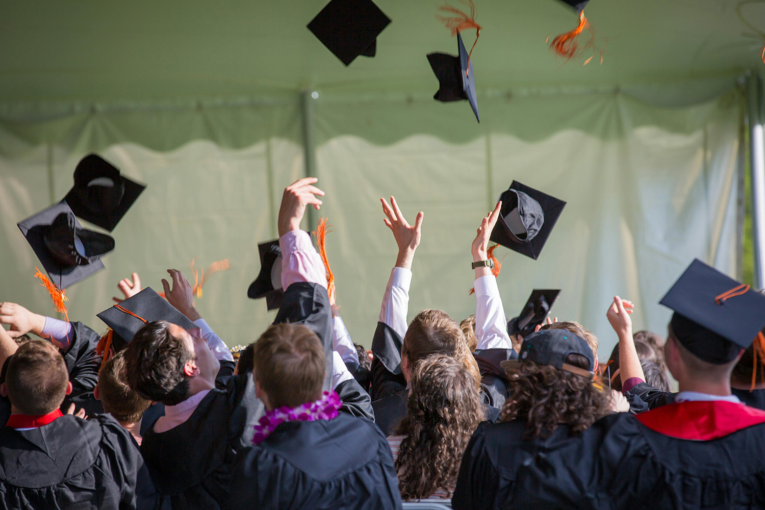 Stock image of graduates celebrating 